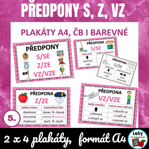 Předpona - s, z, vz - plakáty
