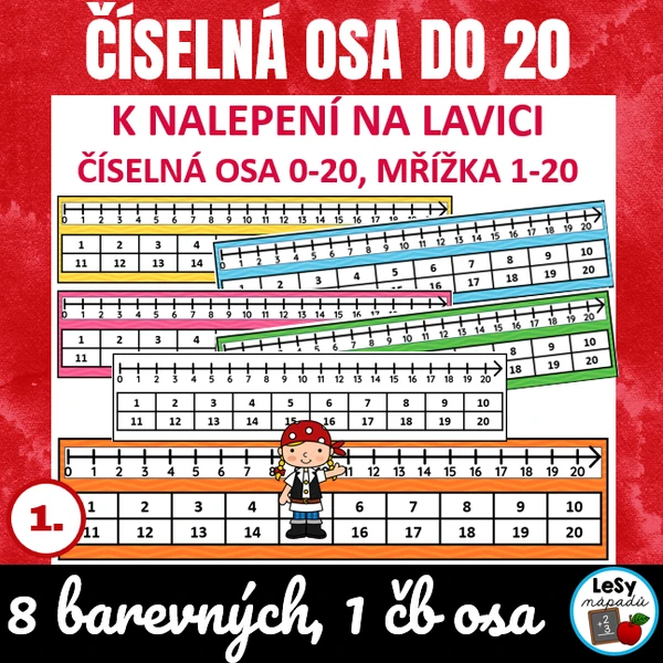 Číselná osa do 20 na lavici