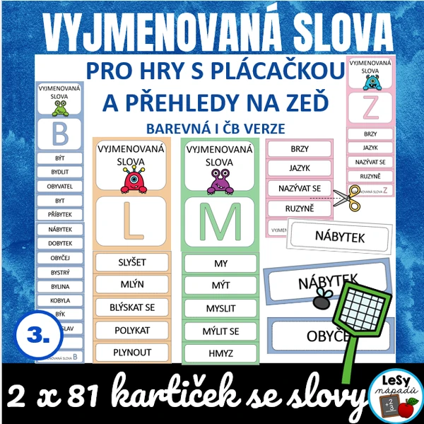 Vyjmenovaná slova pro hry s plácačkou