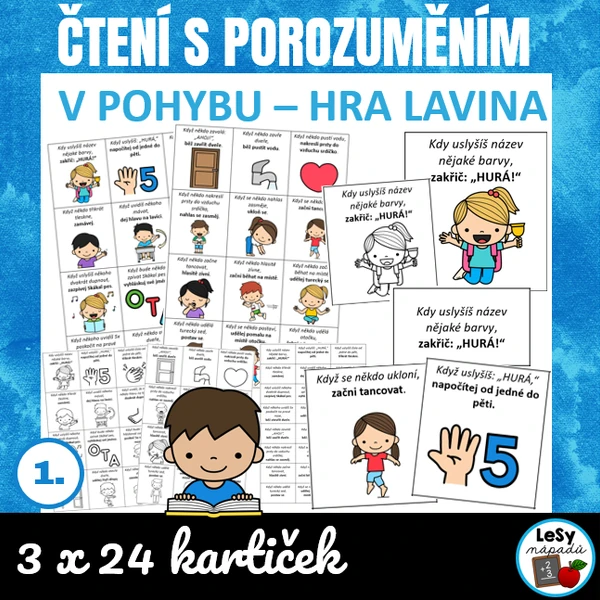 Čtení s porozuměním v pohybu - hra Lavina