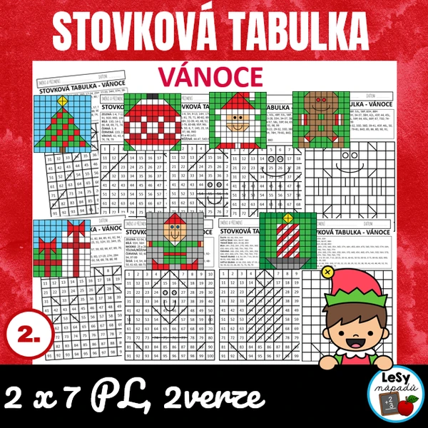 Stovková tabulka - Vánoce
