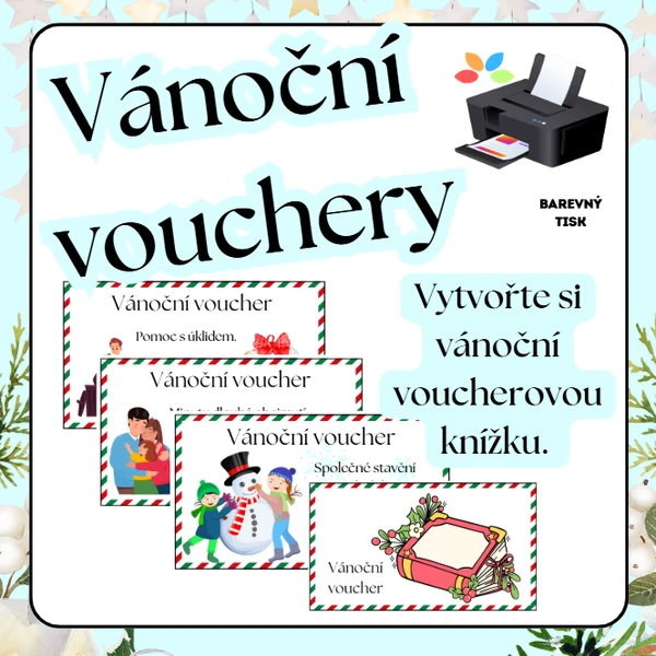 Vánoční barevné vouchery 