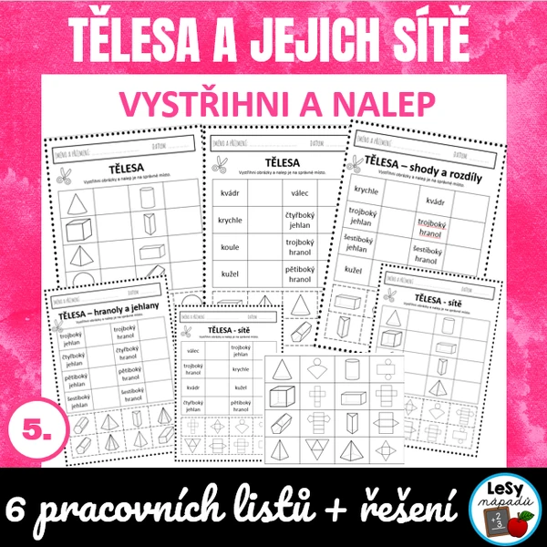 Tělesa a jejich sítě - vystřihni a nalep