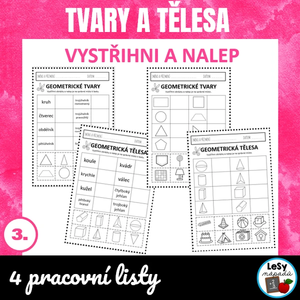 Tvary a tělesa - vystřihni a nalep