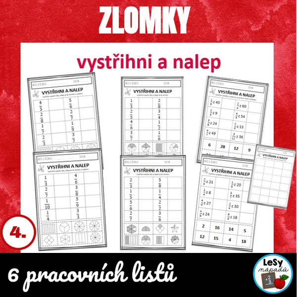 Zlomky - vystřihni a nalep