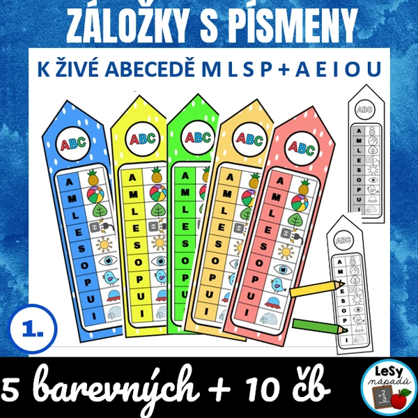 Živá abeceda - záložky s písmeny SMLP