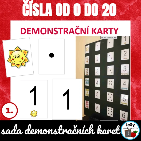 Sada čísel do 20 - demonstrační karty A6