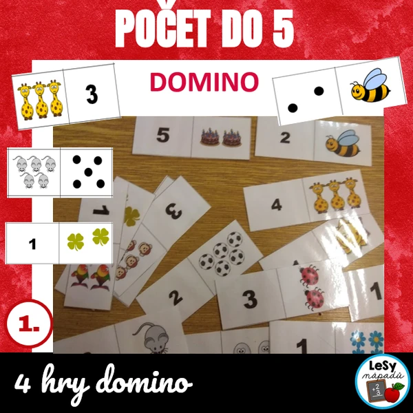 Počet do 5 s obrázky - domino