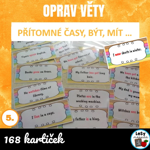 AJ: Oprav věty, tvorba záporu