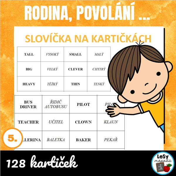 AJ: Povolání, přídavná jména, balení potravin, rodina