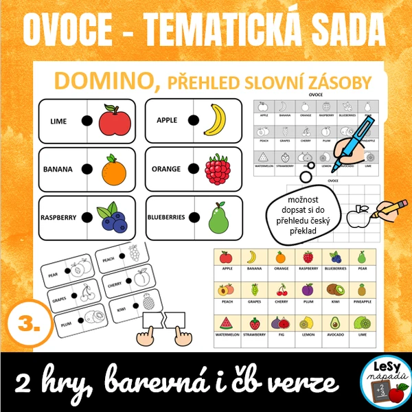 AJ: Obrázkové domino - ovoce