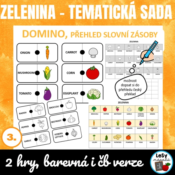 AJ: Obrázkové domino - zelenina