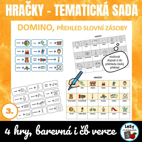 AJ: Obrázkové domino - hračky