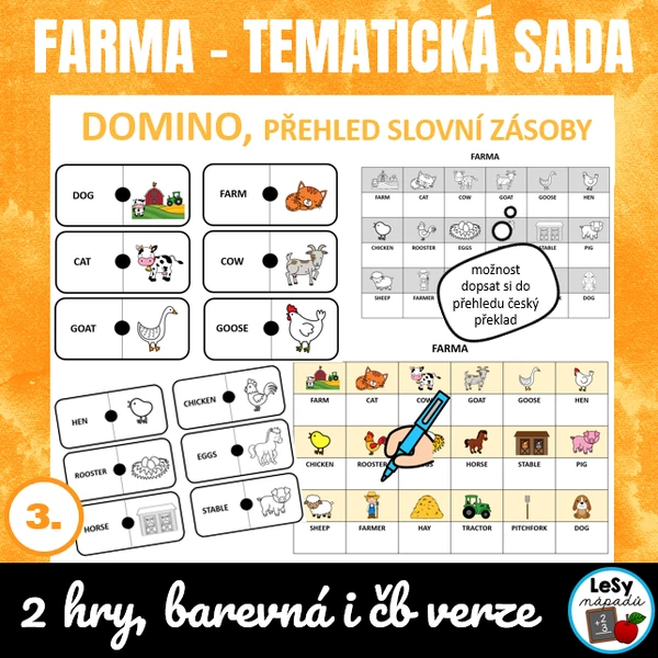 AJ: Obrázkové domino - farma
