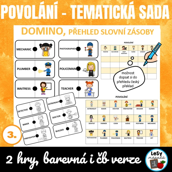 AJ: Obrázkové domino - povolání