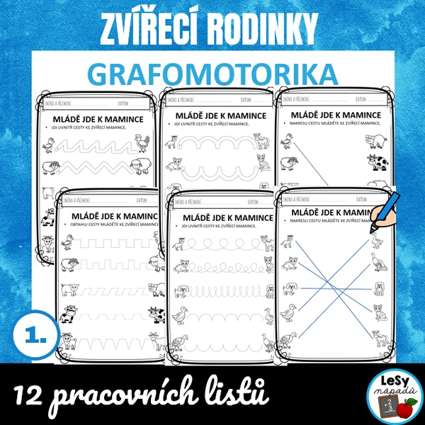 Zvířecí rodinky - grafomotorika