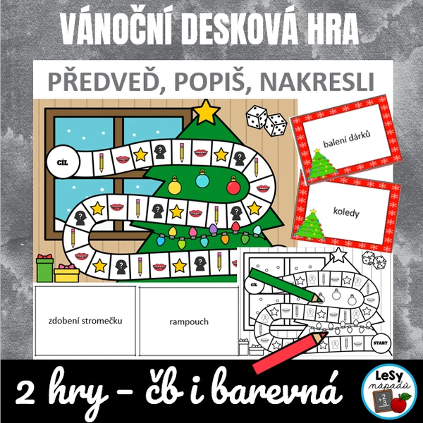 Vánoční hra - předveď, popiš, nakresli