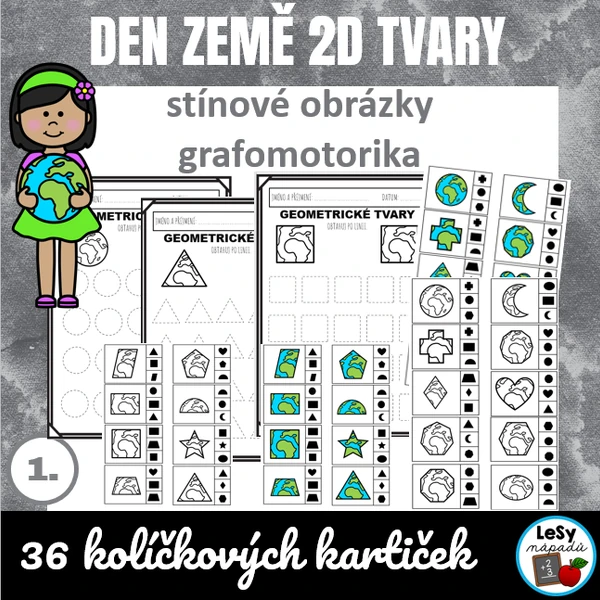Den Země - 2D tvary, stínové obrázky, grafomotorika