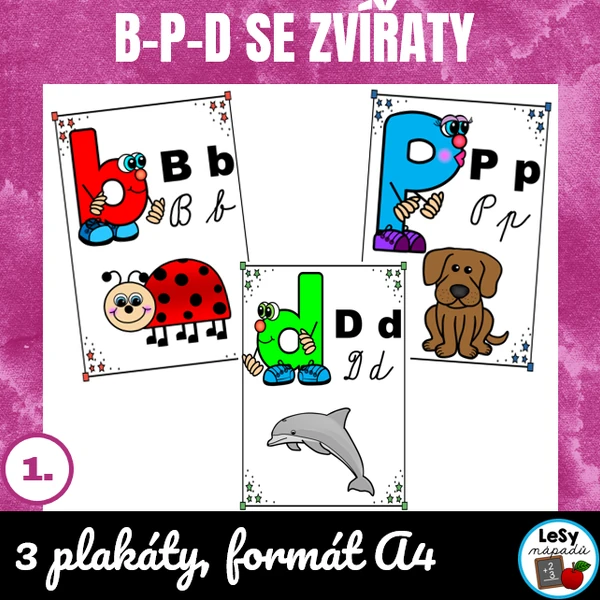 Písmena B-P-D se zvířaty
