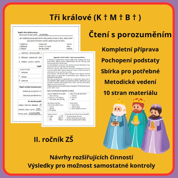 Tři králové - čtení s porozuměním a práce s textem