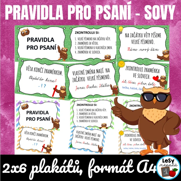 Sovy - pravidla pro psaní