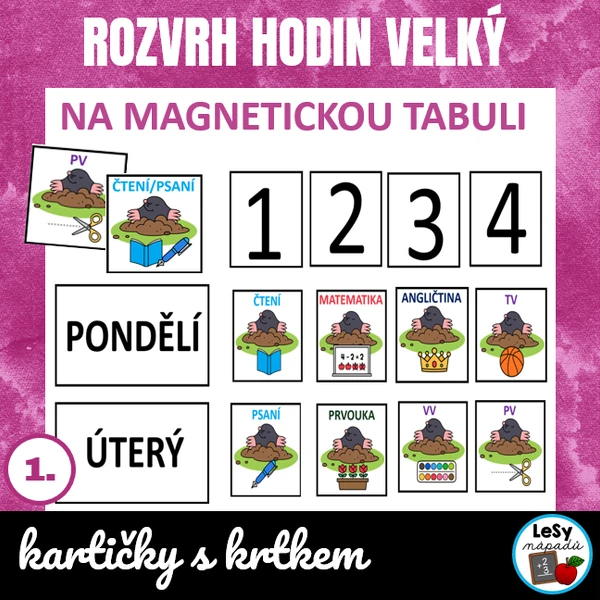Rozvrh hodin - krtek, velký