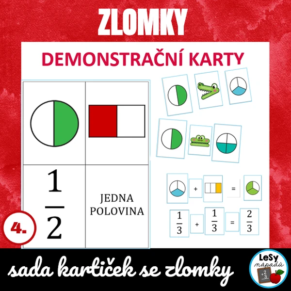 Demonstrační karty se zlomky