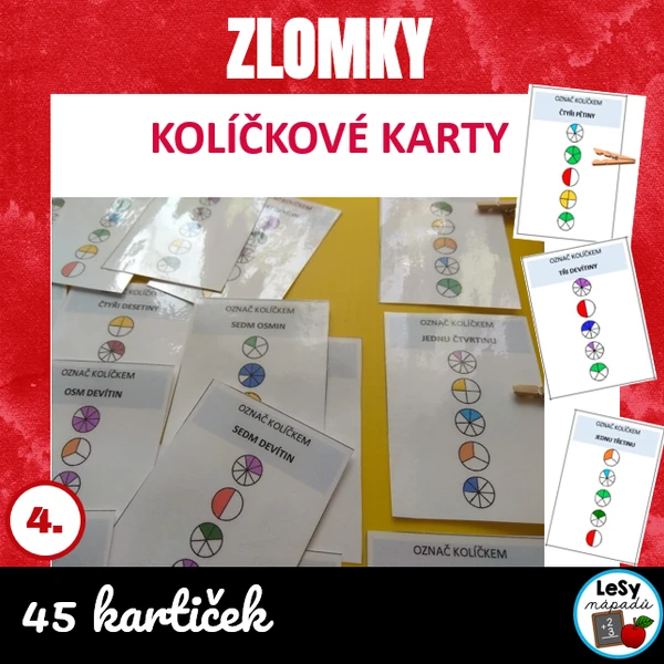 Zlomky - kolíčkové kartičky
