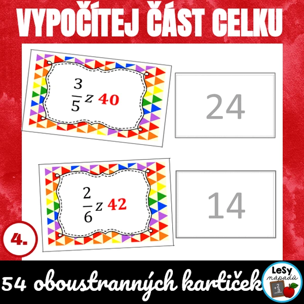 Zlomky - vypočítej část celku
