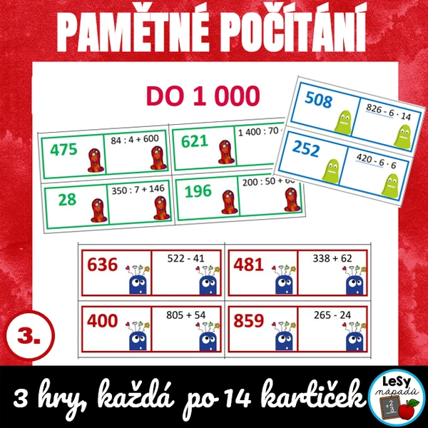 Příšerky - pamětné počítání do 1 000