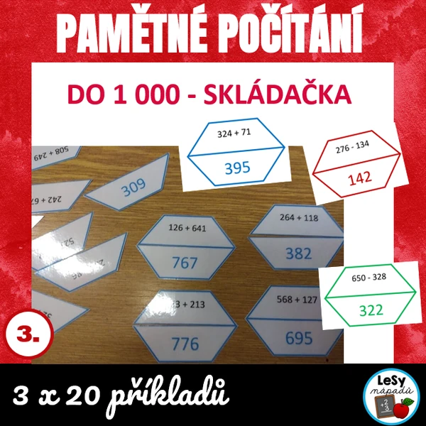 Pamětné počítání do 1 000 - skládačka 