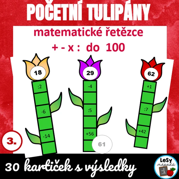 Početní řetězce pro třeťáky - tulipány