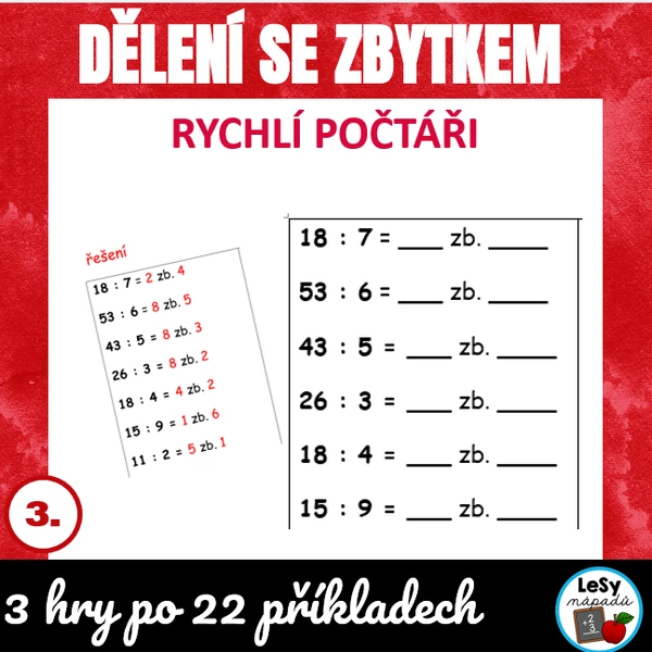 Rychlí počtáři - dělení se zbytkem