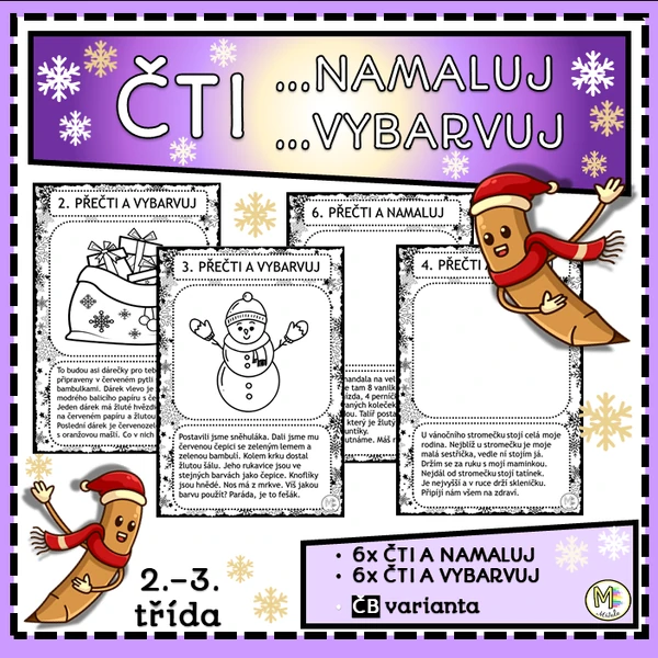 ČTI...A NAMALUJ...A VYBARVUJ- ZIMA