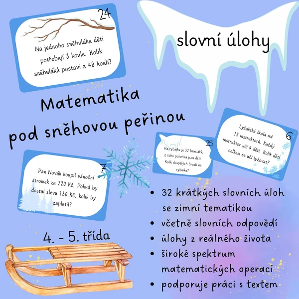Matematika pod sněhovou peřinou - slovní úlohy