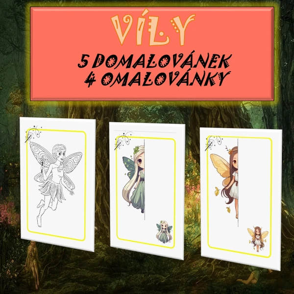 VÍLY (DOMALOVÁNKY A OMALOVÁNKY)