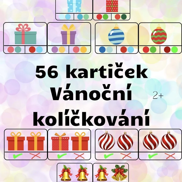 Vánoční kolíčkování - 54 kartiček