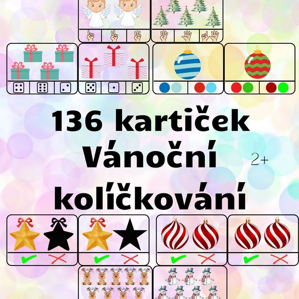 136 kartiček Vánočního kolíčkování