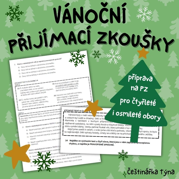 Vánoční přijímací zkoušky - čtyřleté i osmileté obory