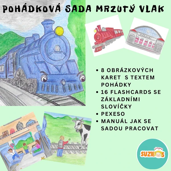 Pohádková sada Mrzutý vlak - děti 2-3 roky