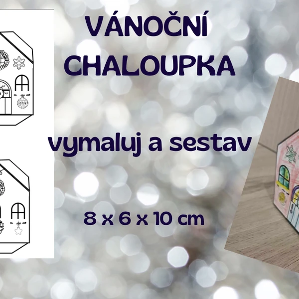 Vánoční chaloupka - vymaluj a sestav