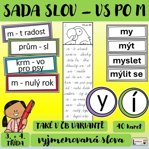 Sada slov - vyjmenovaná slova po M