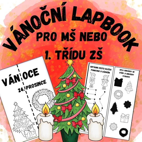 Vánoční lapbook pro MŠ a 1. třídu