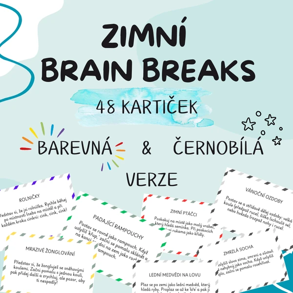 Zimní brain breaks (barevná i černobílá verze)