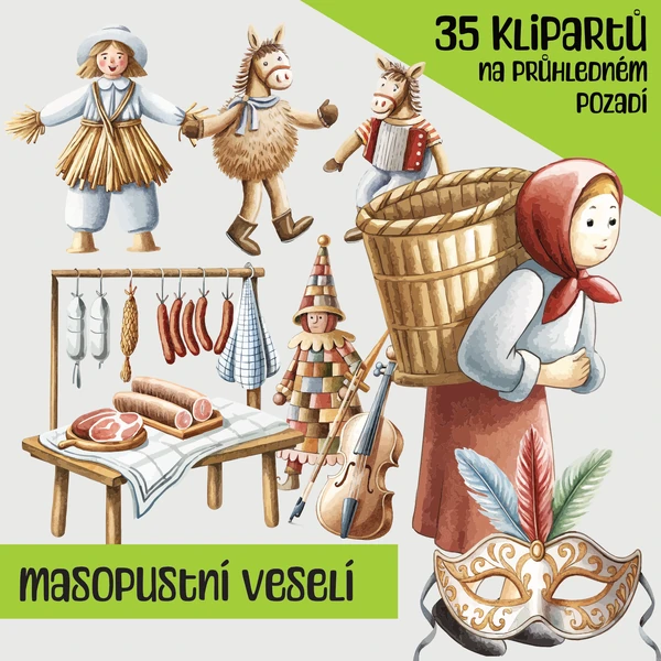Masopustní veselí - kliparty