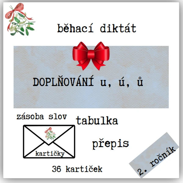 Běhací diktát - u, ú, ů