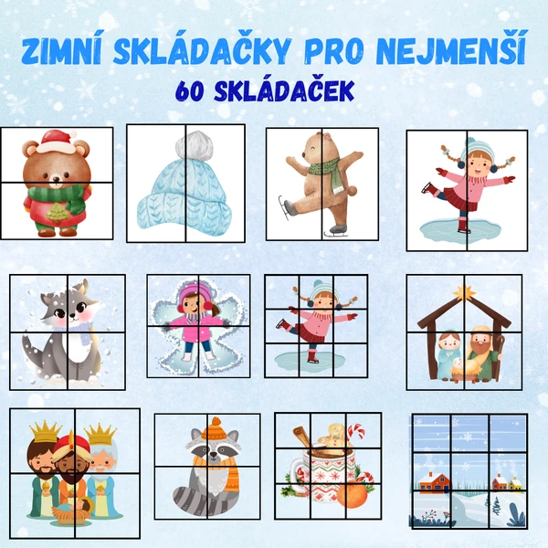Puzzle, skládačky pro nejmenší - ZIMA
