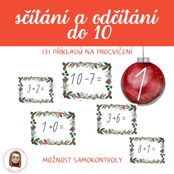 Vánoční sčítání a odčítání do 10