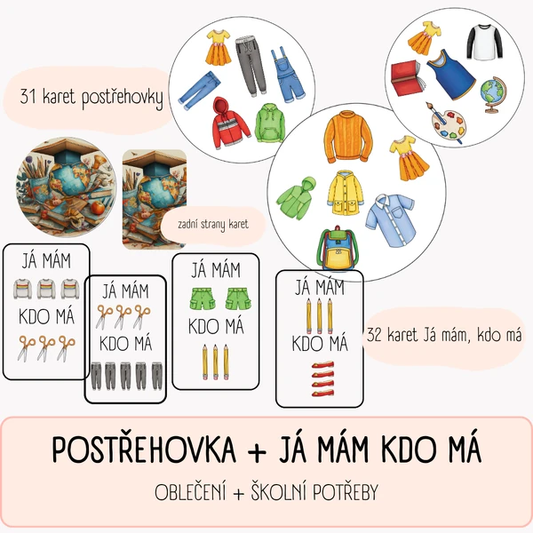 Postřehovka - oblečení, školní potřeby