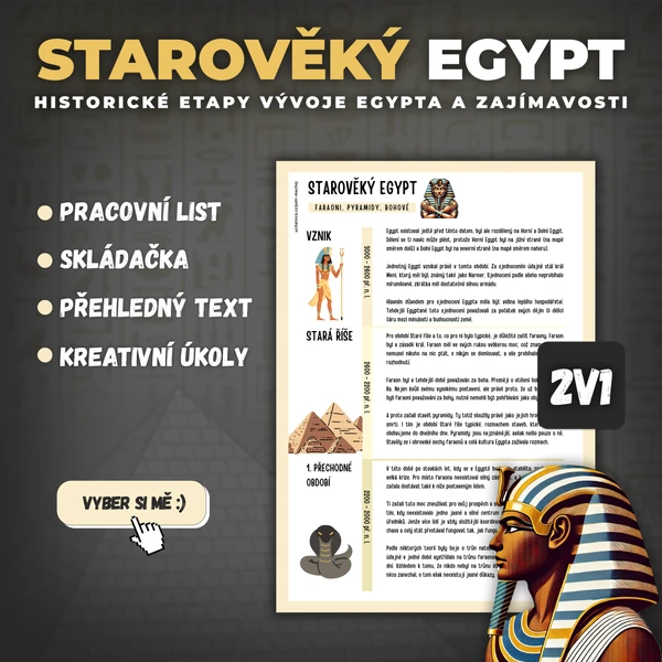 Starověký Egypt: Etapy historického vývoje, skládačka, pracovní list aj.